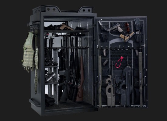 [Click on the safe for your own weapons.]