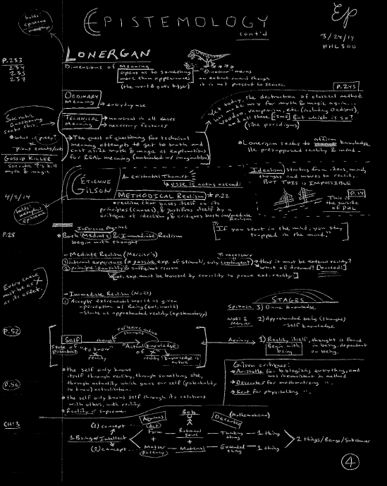 [above is my 4th page of notes from my Philosophy 300 class: Epistemology]